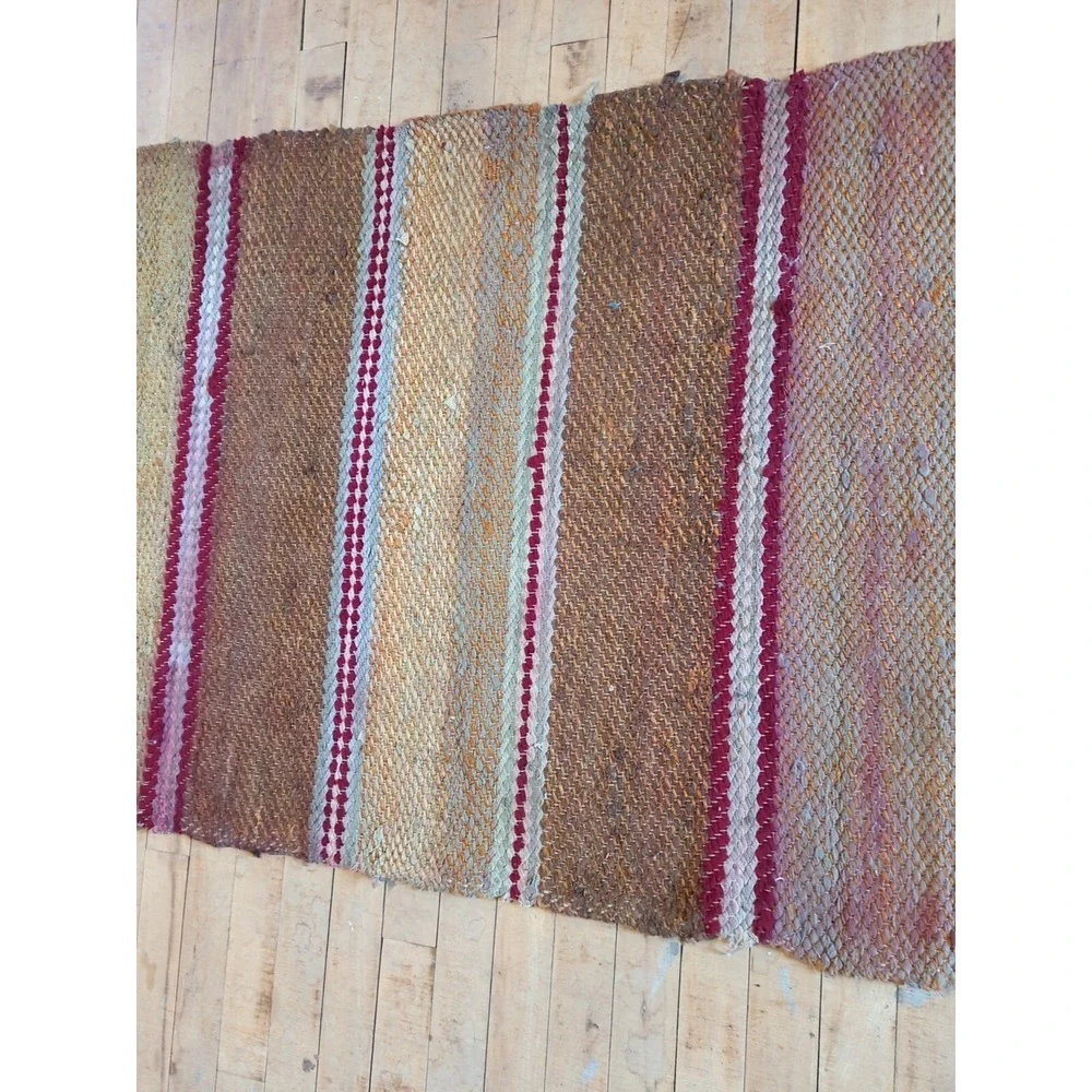Antique Imported Swedish Hand Made Rag Rug Runner (31